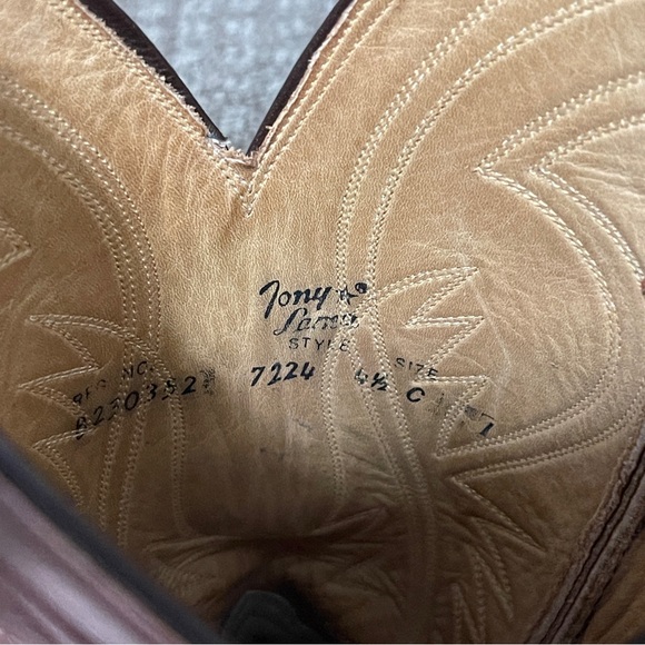 Tony lama 7224 leather cowboy cowgirl western boots. Size 4.5 C (wide) - Picture 10 of 10